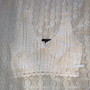 White Crochet Crop Top